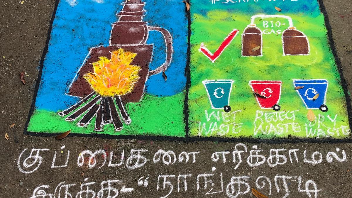 On Bhogi, Chennai residents draw kolams to protest GCC’s waste incineration plan