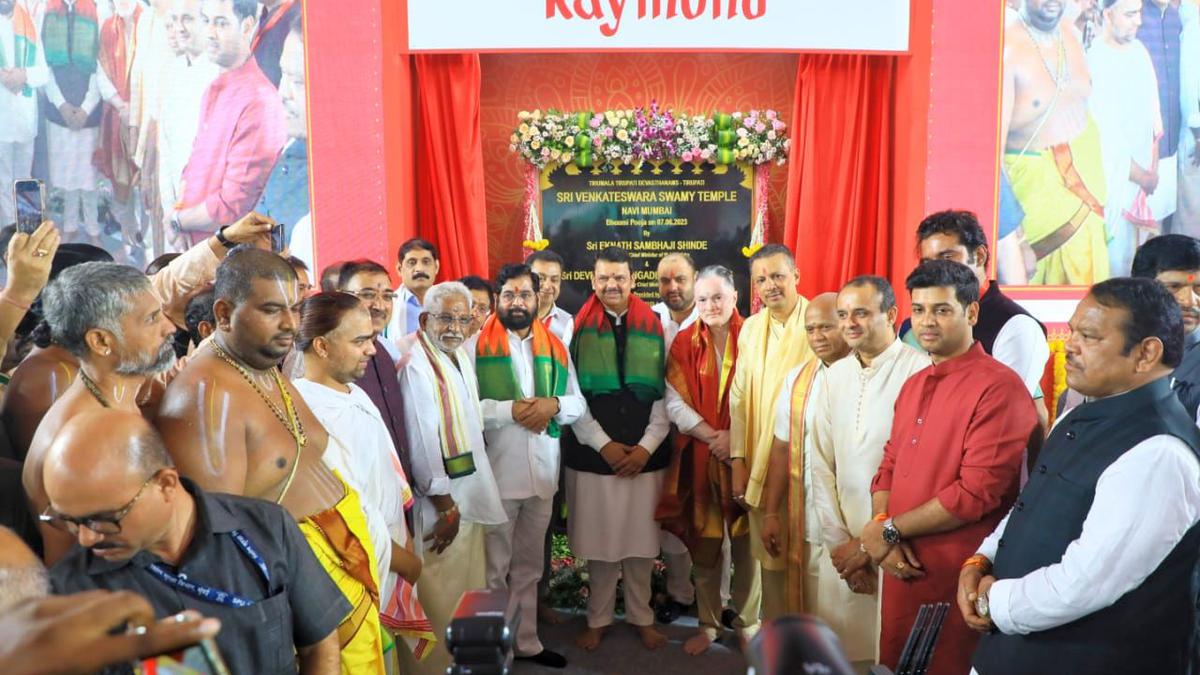 Eknath Shinde, Fadnavis participate in bhoomi puja for TTD’s Venkateswara temple in Navi Mumbai