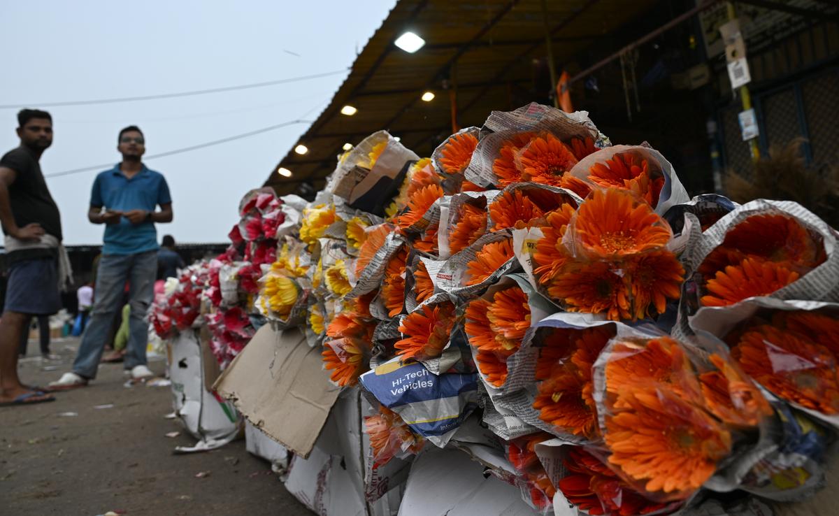 A general view of the Ghazipur Flower Market in New Delhi on Wednesday July 31, 2024. Photo R V Moorthy / The Hindu A general view of the Ghazipur Flower Market in New Delhi on Wednesday July 31, 2024. Photo R V Moorthy / The Hindu