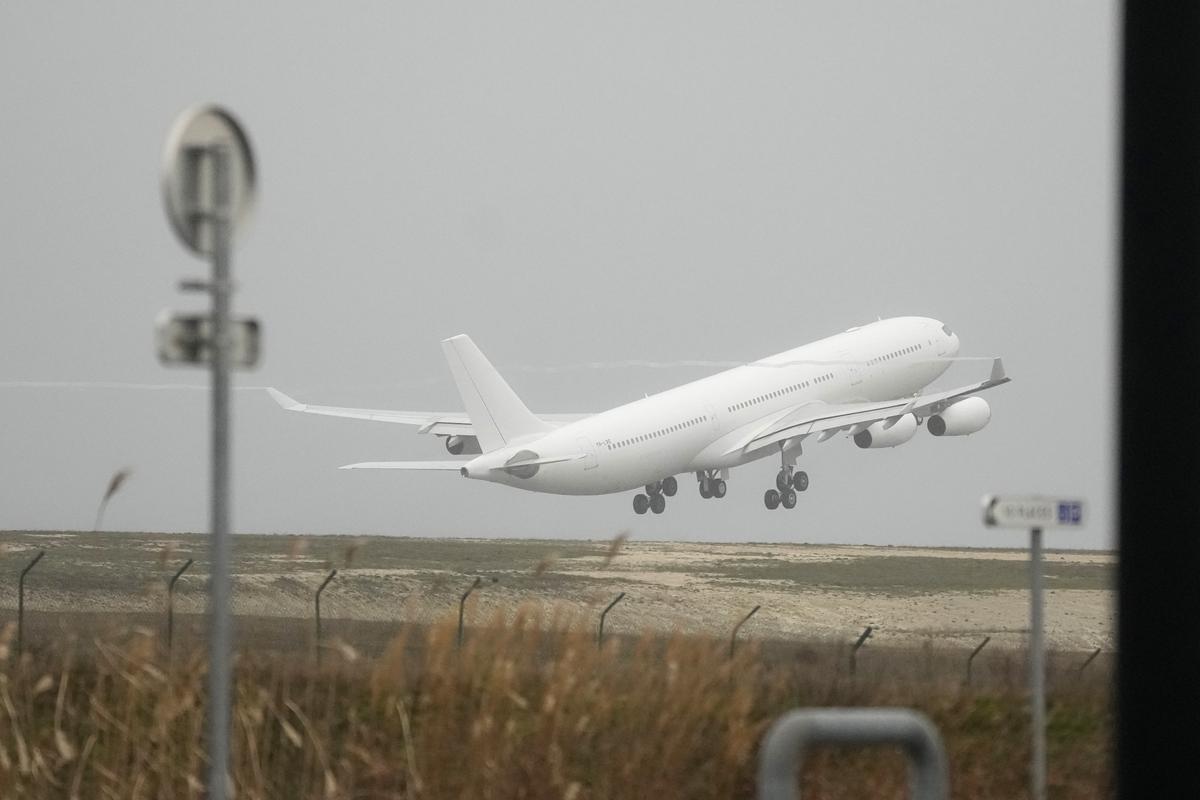 The plane grounded by the police at the Vatry airport took off four days after it landed in France. 