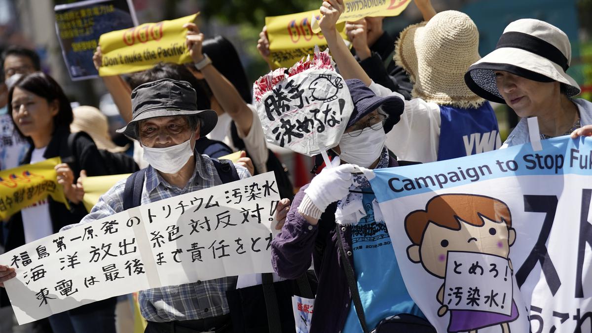 Dozens rally against Fukushima plant water release plan