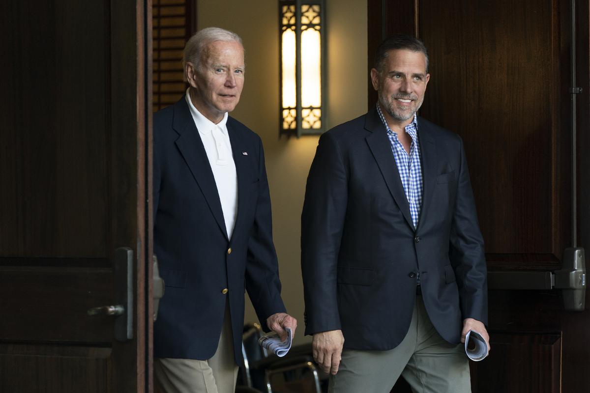 File picture of U.S. President Joe Biden and his son Hunter Biden