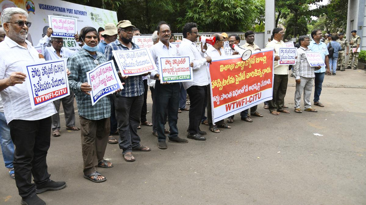 Port, dock workers oppose private participation in upgradation of Port Golden Jubilee Hospital in Visakhapatnam