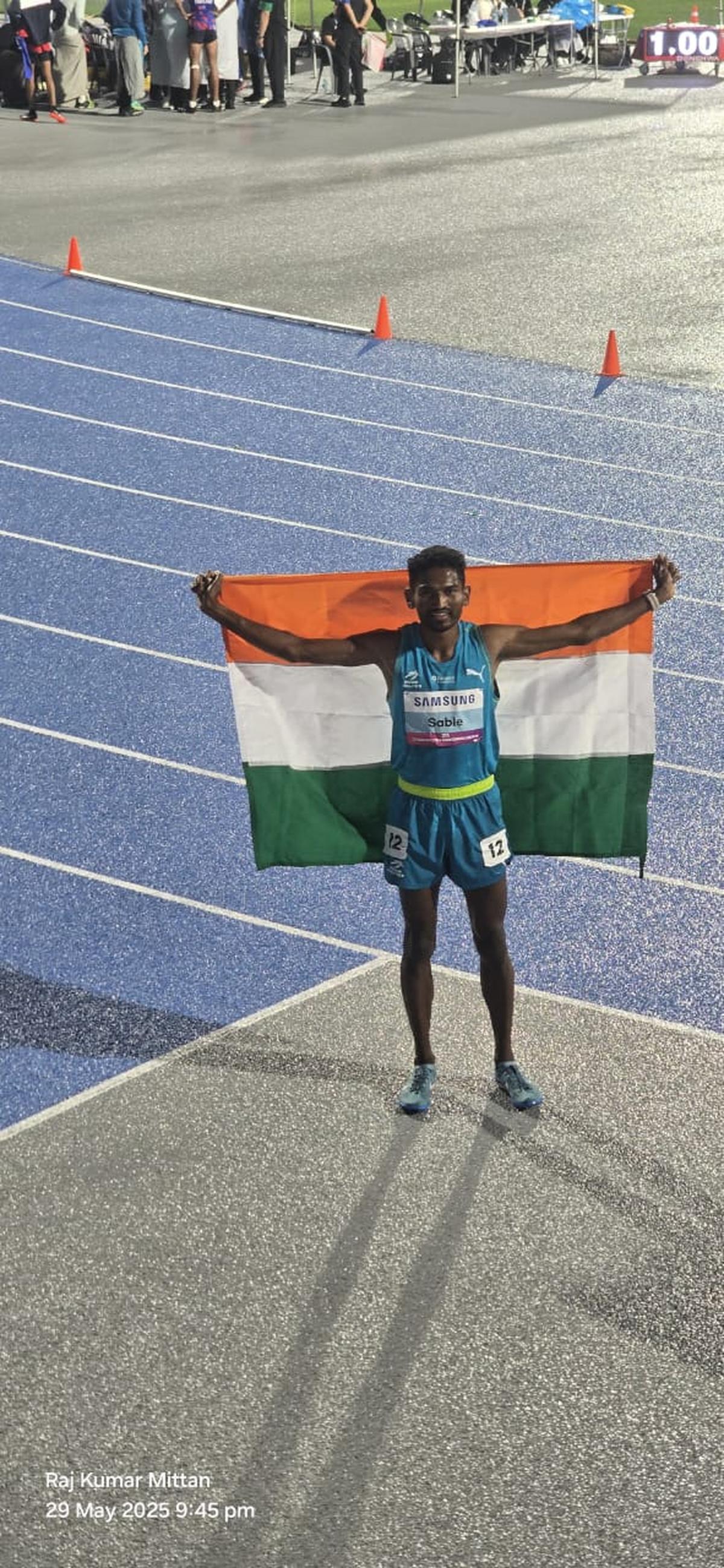 Sable ended his long wait for a gold in 300m steeplechase. Sable ended his long wait for a gold in 300m steeplechase.