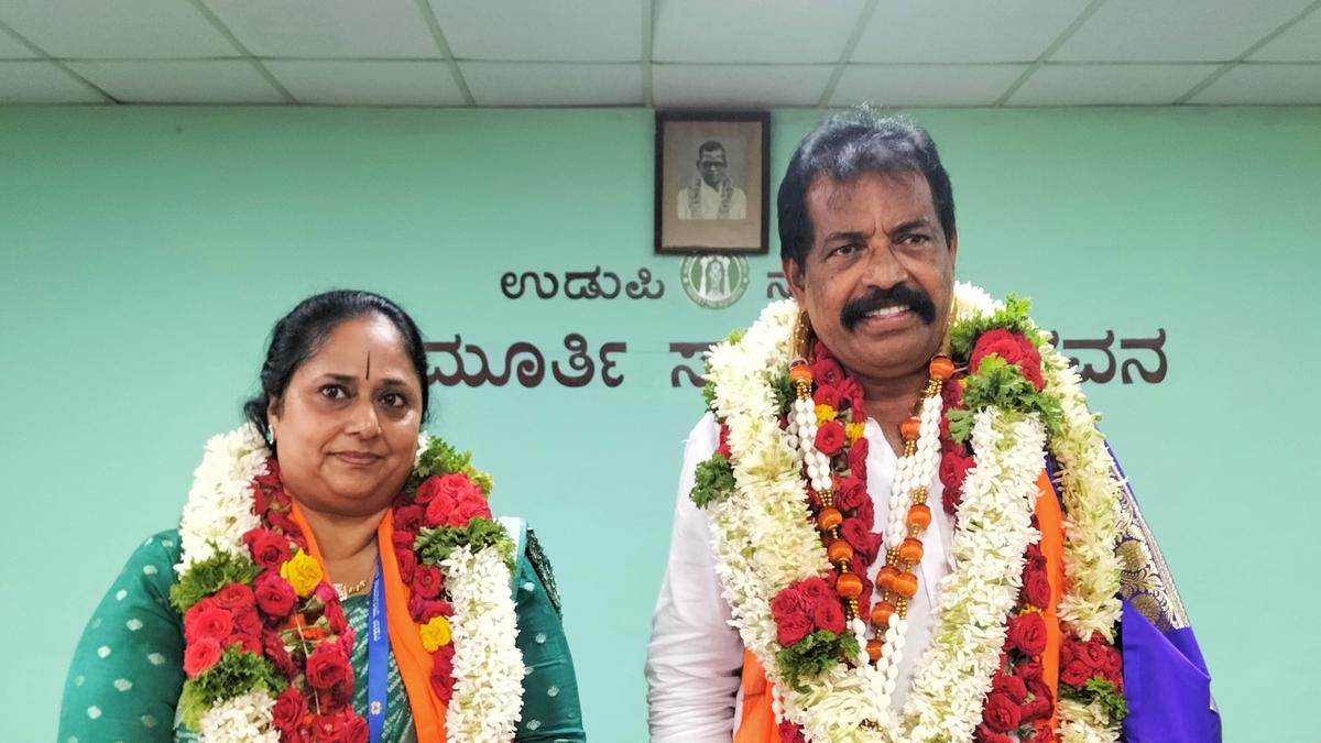 Prabhakara Poojary and Rajani Hebbar elected president and vice-president of Udupi City Municipal Council