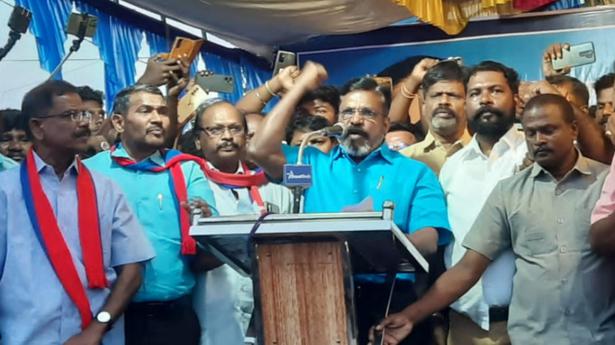 Thirumavalavan leads protest against Dalit murders in Thally