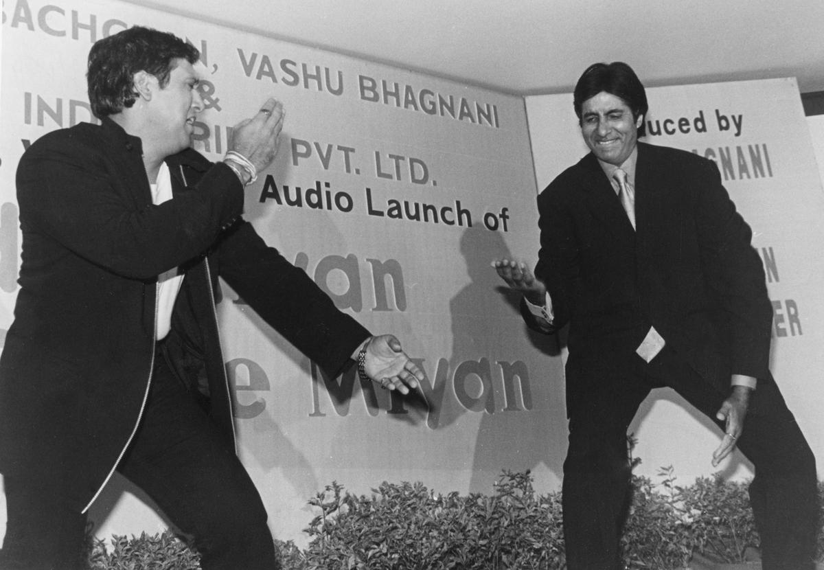 File picture of Amitabh Bachchan and Govinda at the audio launch of Bade Miyan Chhote Miyan in 1998