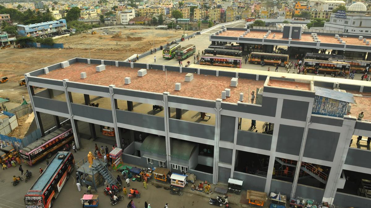 Newly constructed two-tier bus stand in Salem becomes fully functional