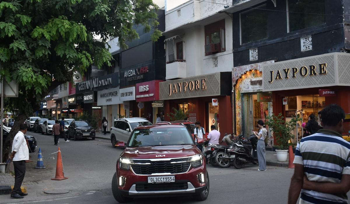 A view of the Khan Market in New Delhi on Monday
