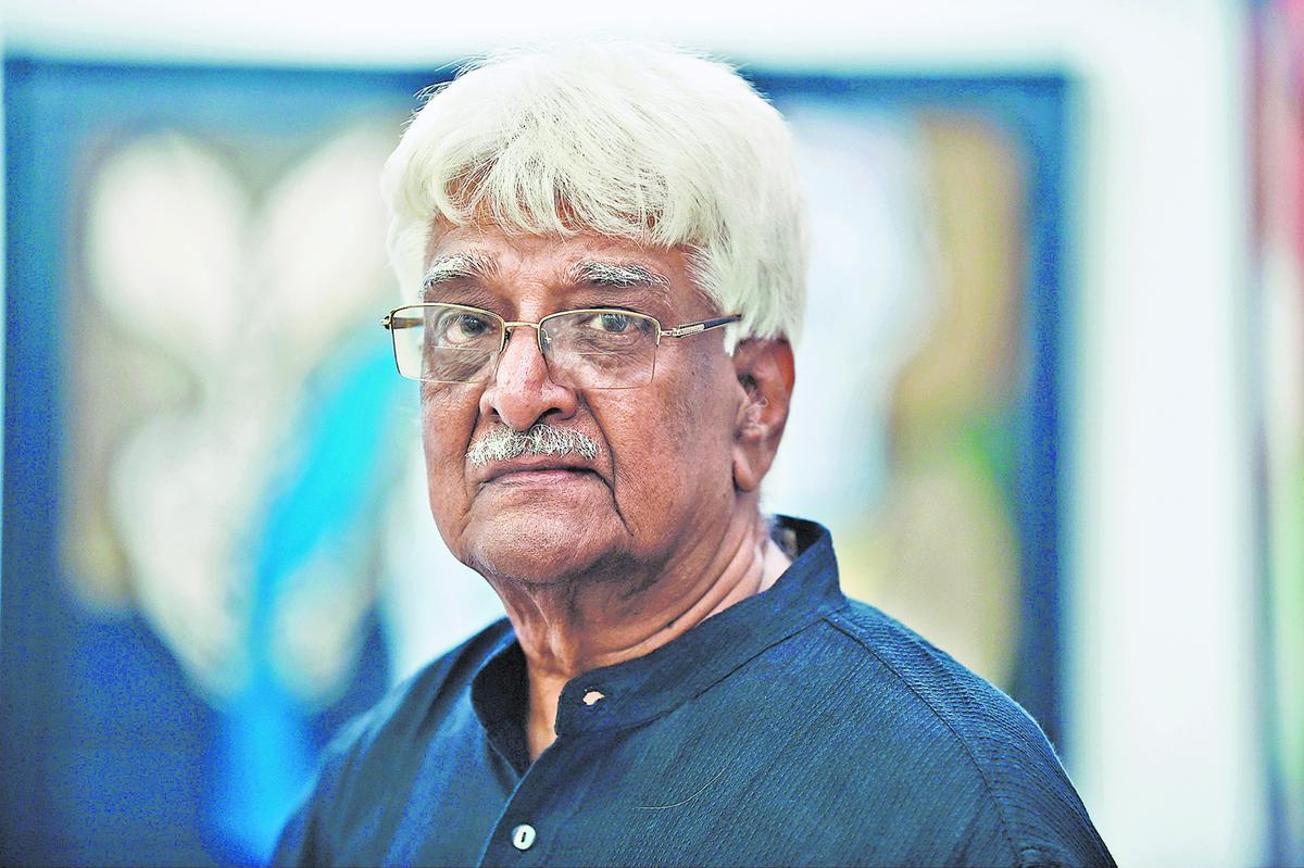 CHENNAI, TAMIL NADU, 19/10/2016: Artist R.B. Bhaskaran at his studio in Pallavaram, Chennai. He is also former Chairman of Lalit Kala Akademi, National Academy of Art, Government of India, Department of Culture. 
Photo: Shaju John