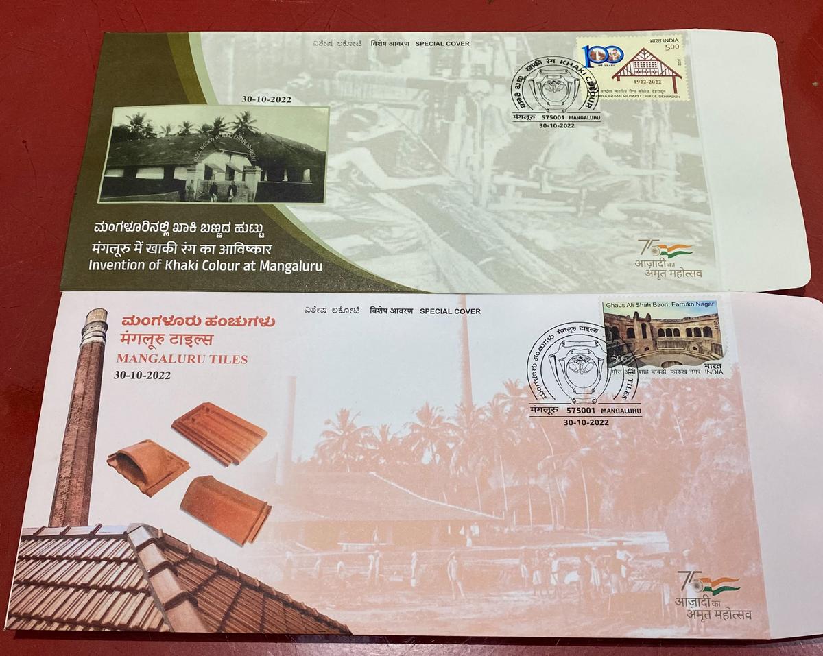 Special Postal Covers on Invention of Khaki and Mangalore Tiles released Special Postal Covers on Invention of Khaki and Mangalore Tiles released