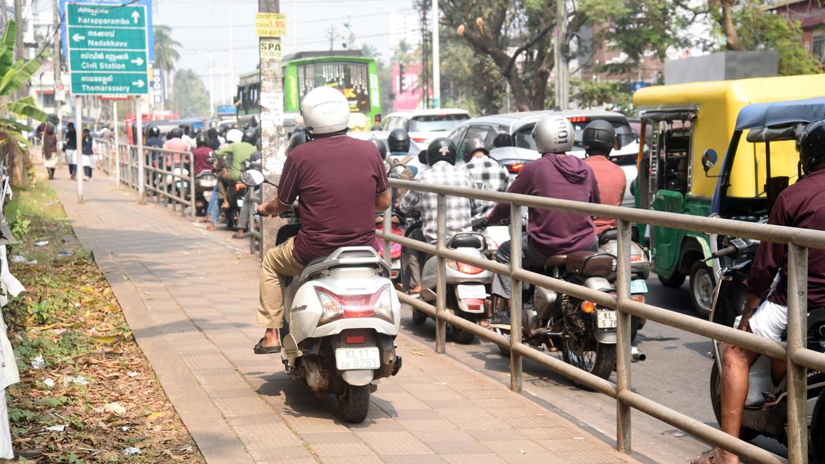 Unregulated entry of motorcycles into footpaths poses threat to pedestrians in Kozhikode
