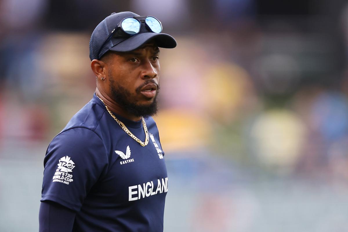 Chris Jordan of England watches on during the warm-up before  the ICC Men’s T20 World Cup Semi Final match between India and England at Adelaide Oval on November 10, 2022. Jordan has been selected for the semifinal