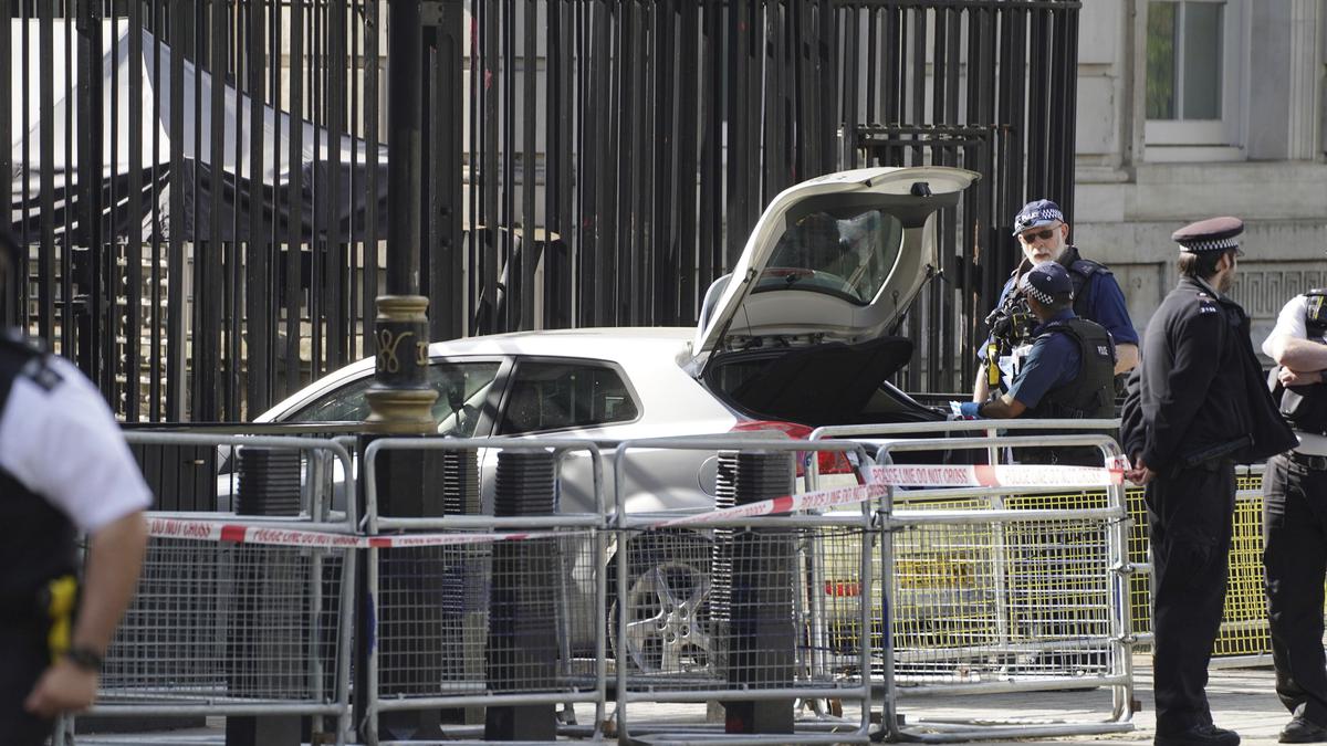 Man arrested after car collides with gates of Downing Street, where U.K. Prime Minister lives