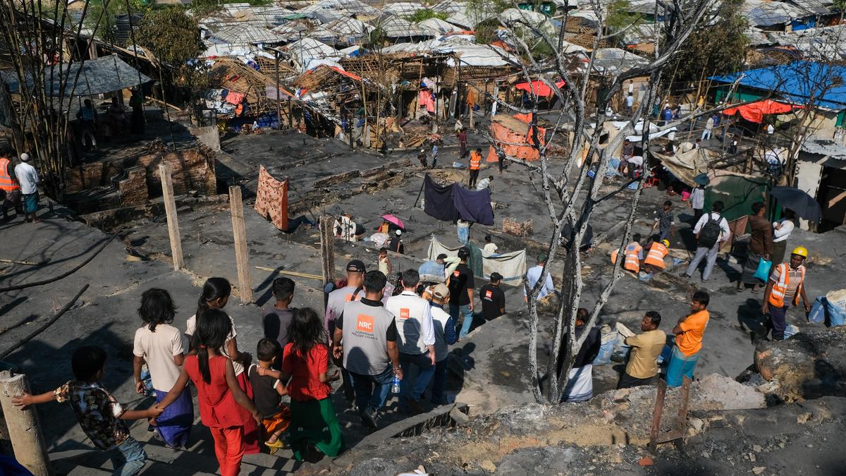 Fire rips through Cox's Bazar refugee camp, destroying homes and displacing thousands of Rohingya