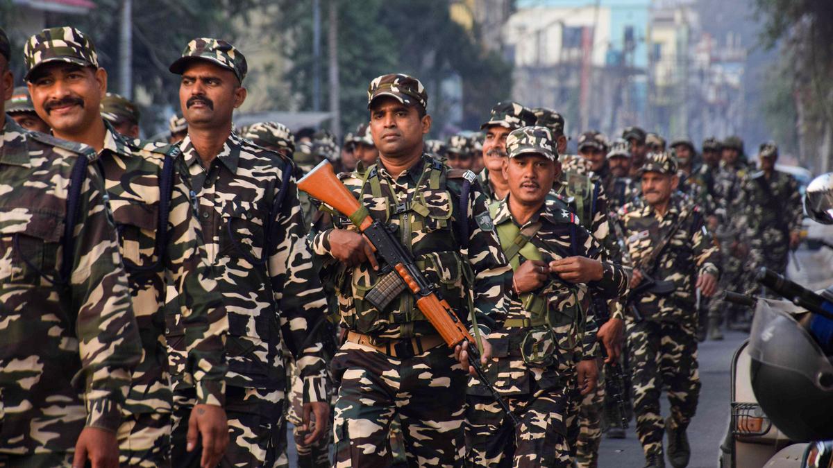 Police, CAPF conduct flag march in Agartala ahead of Assembly elections