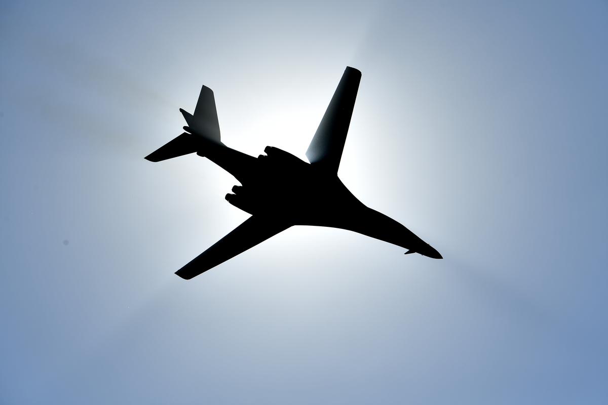 A file photo of the B-1 Lancer supersonic heavy bombers of the United States Air Force (USAF) performing at Aero India 2023, in Bengaluru on February 15, 2023.   