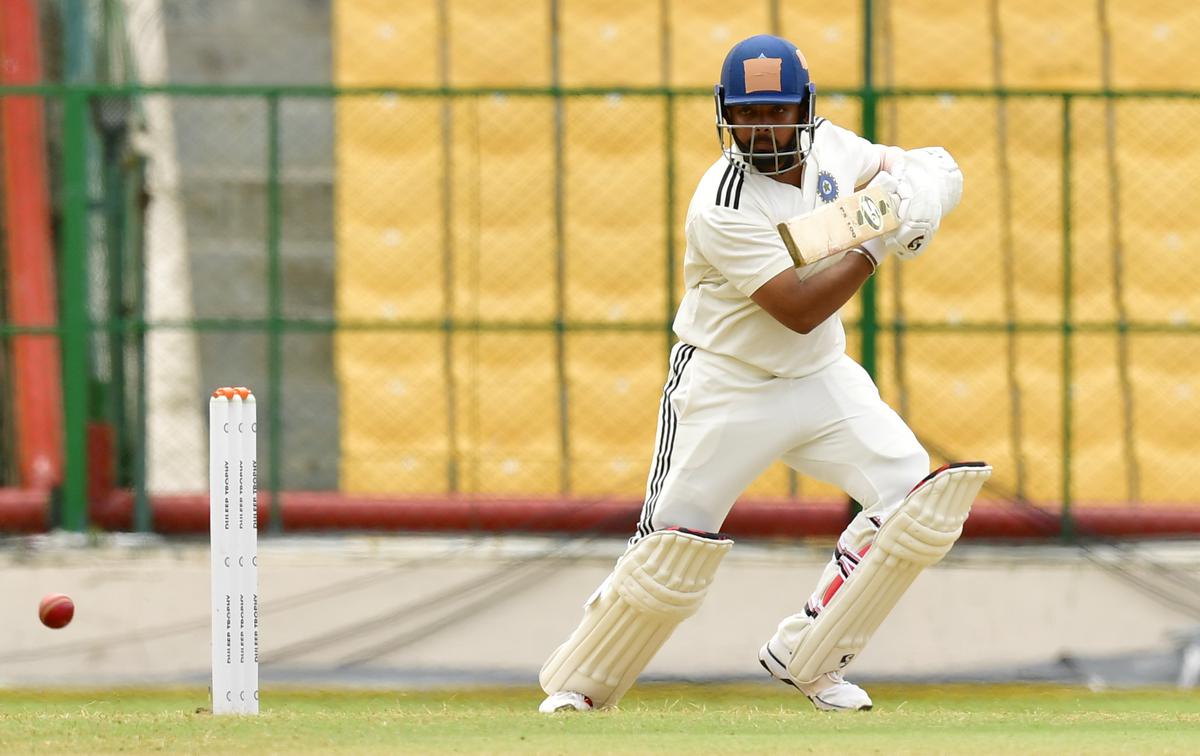 Prithvi Shaw, plays a shot, on the second day of Duleep Trophy final.
