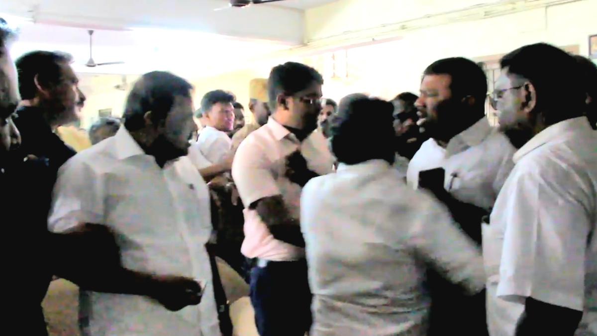 Supporters of Minister, MP shout at each other; Collector pushed down in the melee