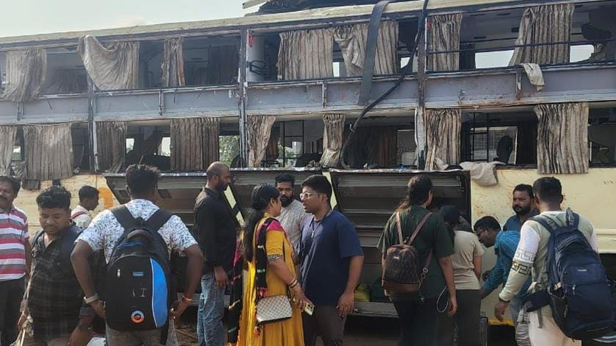 A minimum of 14 passengers injured after a personal bus overturns in Anakapalli