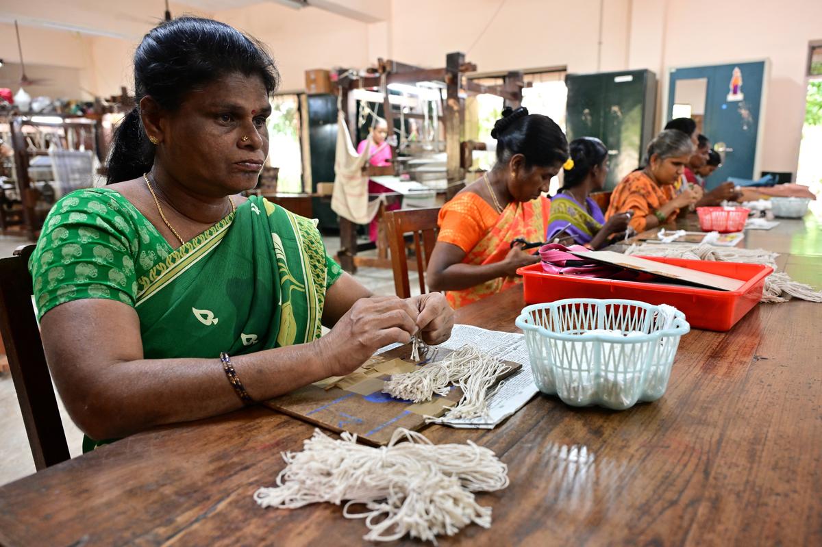 Visually impaired artisans at the Little Flower Convent 