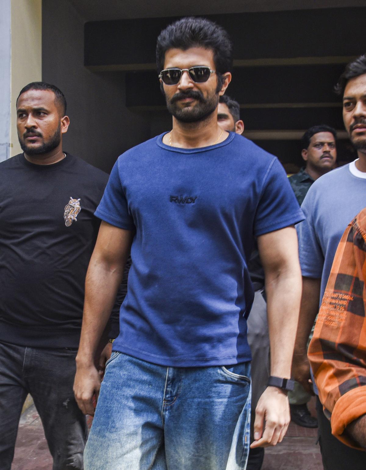 Hyderabad: Actor Vijay Deverakonda after appearing before the Enforcement Directorate (ED) as part of an investigation into a money laundering case linked to illegal online betting and gambling by certain platforms, in Hyderabad, on Wednesday. Hyderabad: Actor Vijay Deverakonda after appearing before the Enforcement Directorate (ED) as part of an investigation into a money laundering case linked to illegal online betting and gambling by certain platforms, in Hyderabad, on Wednesday.