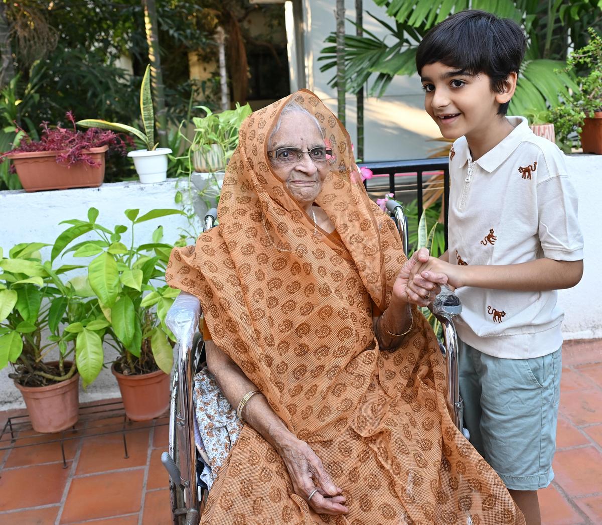 Ratni Bai Chordia, 104, enjoys a game of pallankuzhi at her Mylapore residence in Chennai.