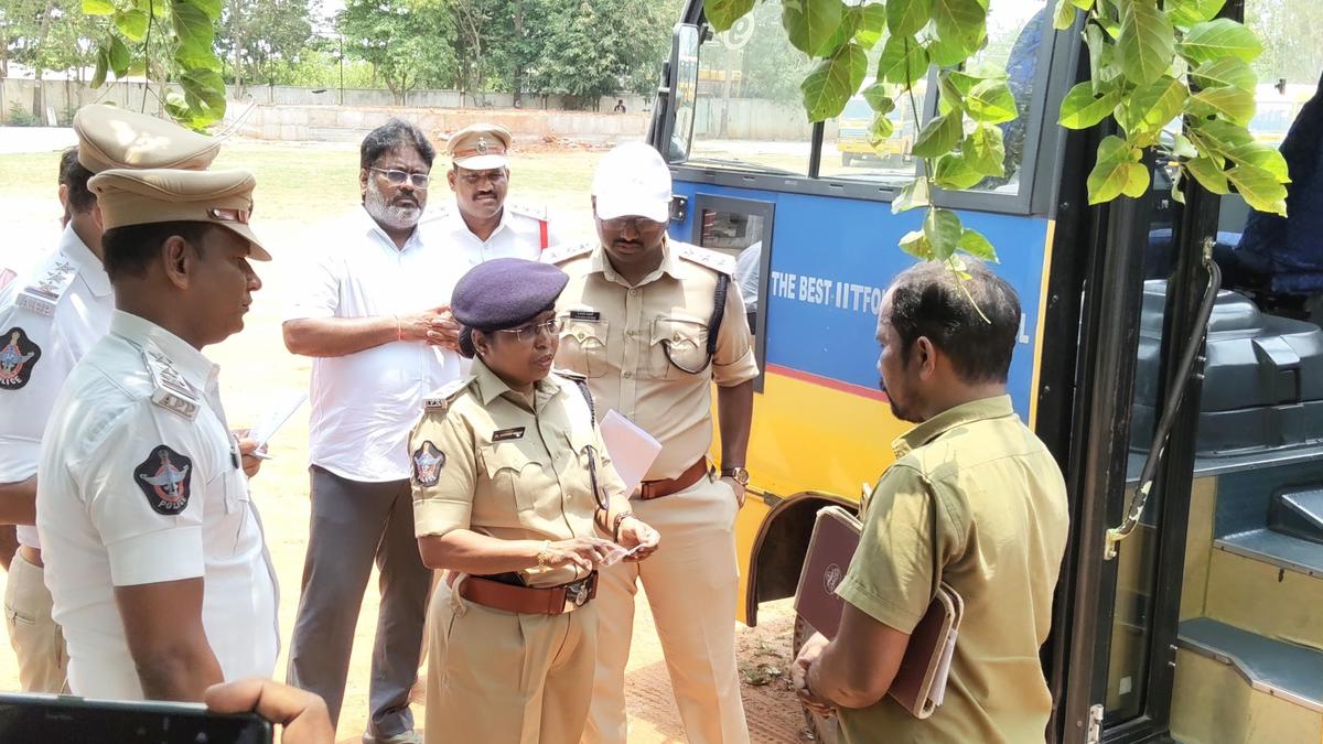 Police intensify checking fitness of school, college buses in Vijayawada