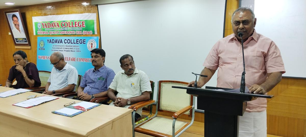 Faculty Development Programme in progress at Yadava College, Madurai.