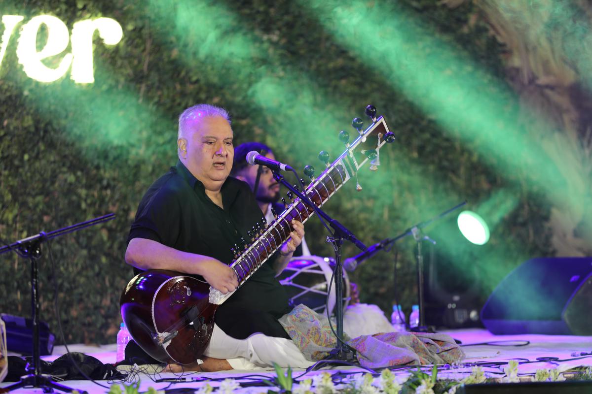 Shujaat Khan played the sitar and sang some wonderful songs penned by new writers