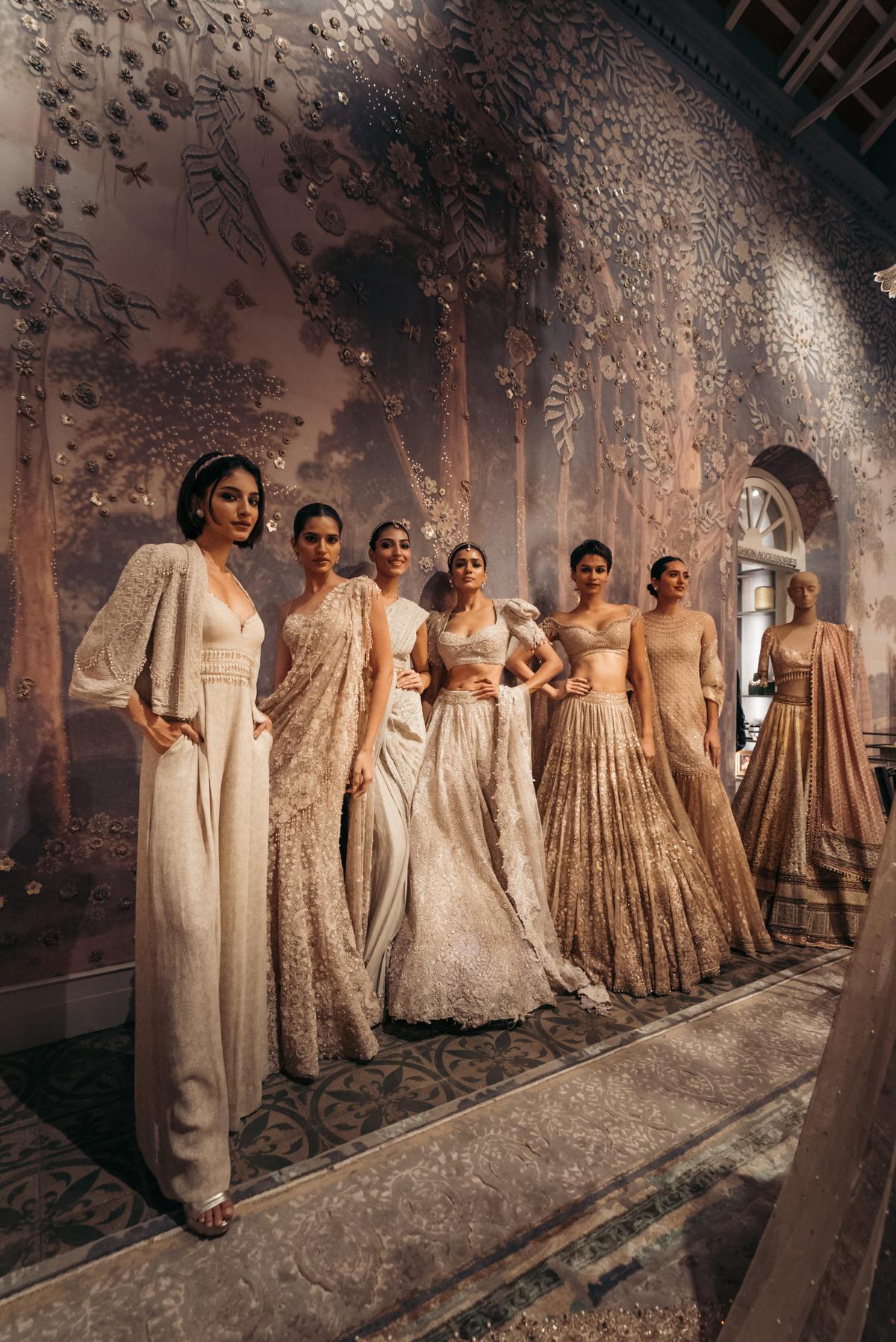 Models wearing Tarun Tahiliani creations