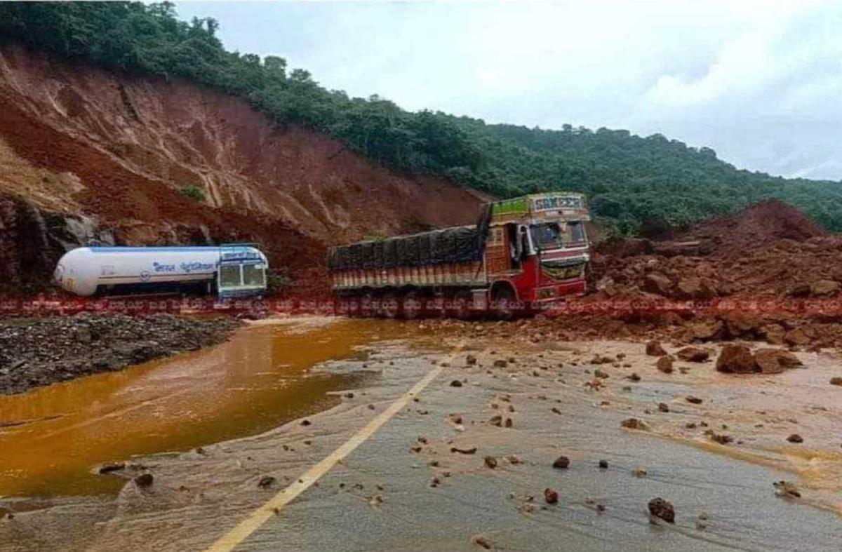 Landslide on National Highway 66 near Shirur of Ankola taluk in Uttar Kannada district on July 16.