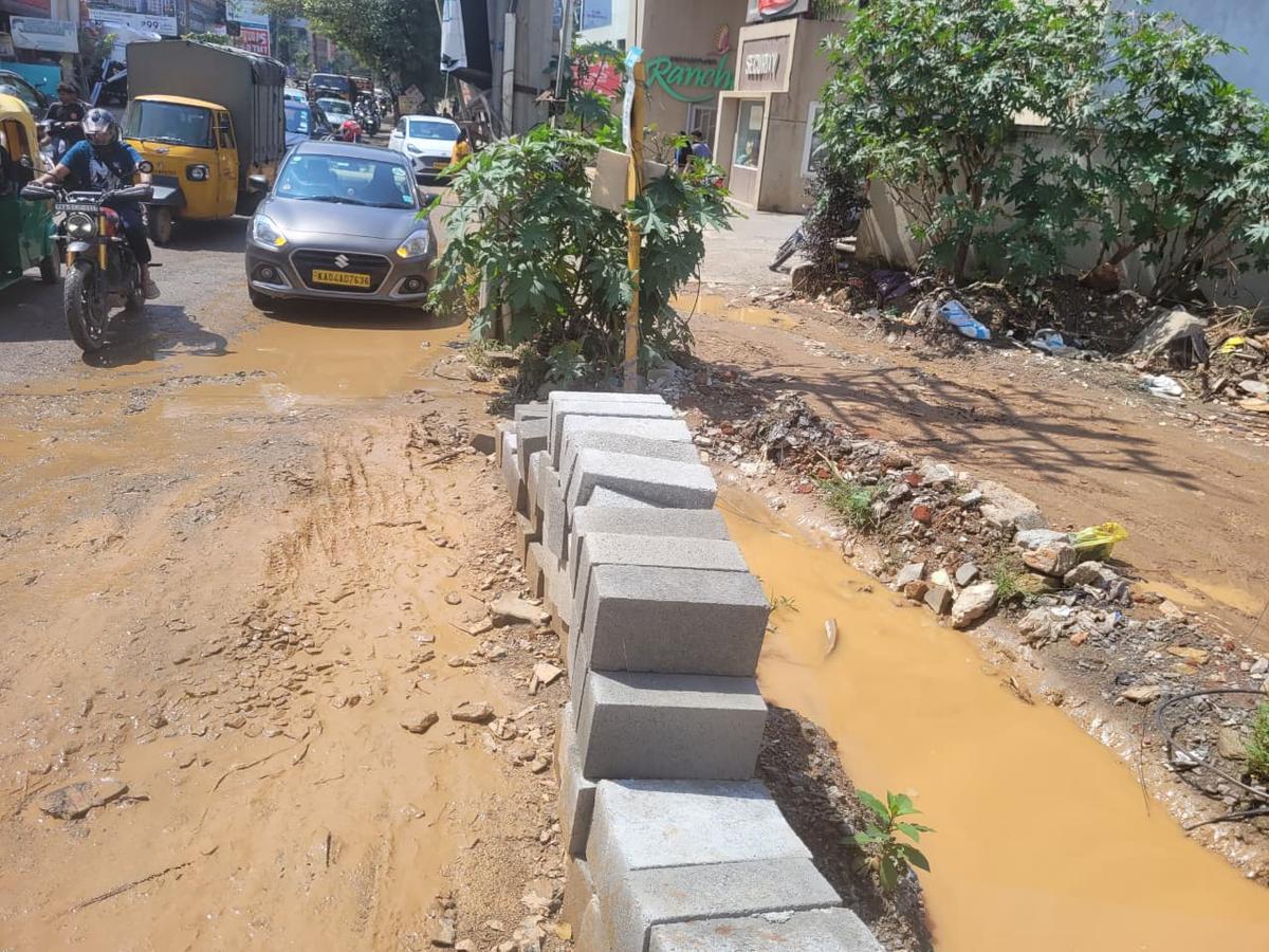 Work on the drain has stalled for several months.