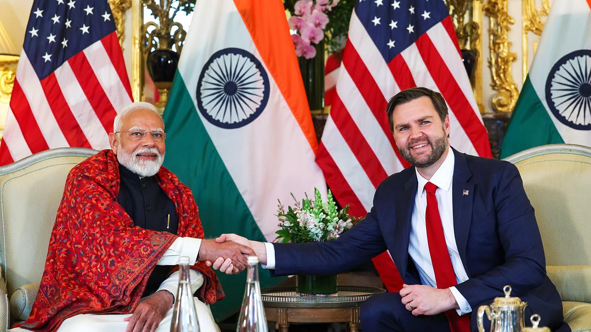 PM Modi meets US Vice President JD Vance, wife Usha in Paris