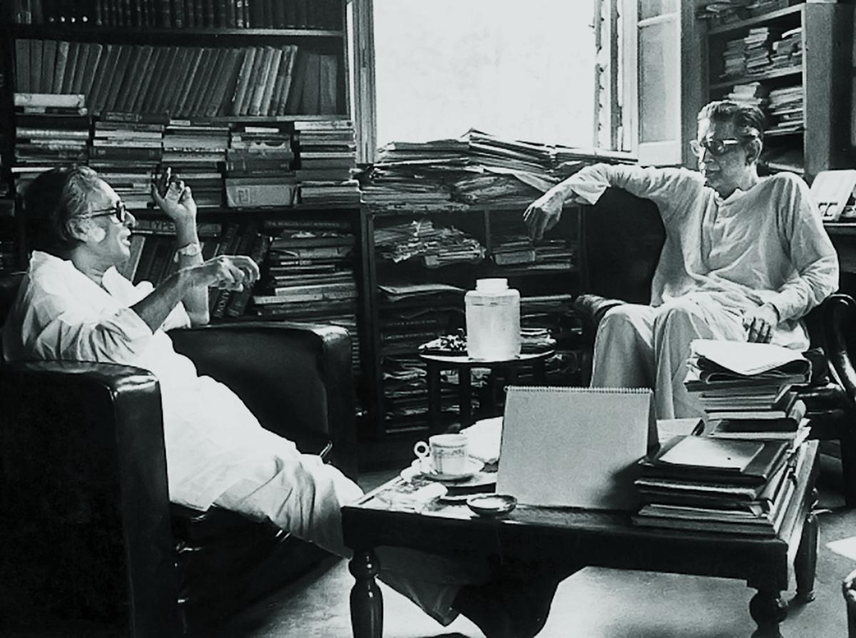 Mrinal Sen (left) and Satyajit Ray.