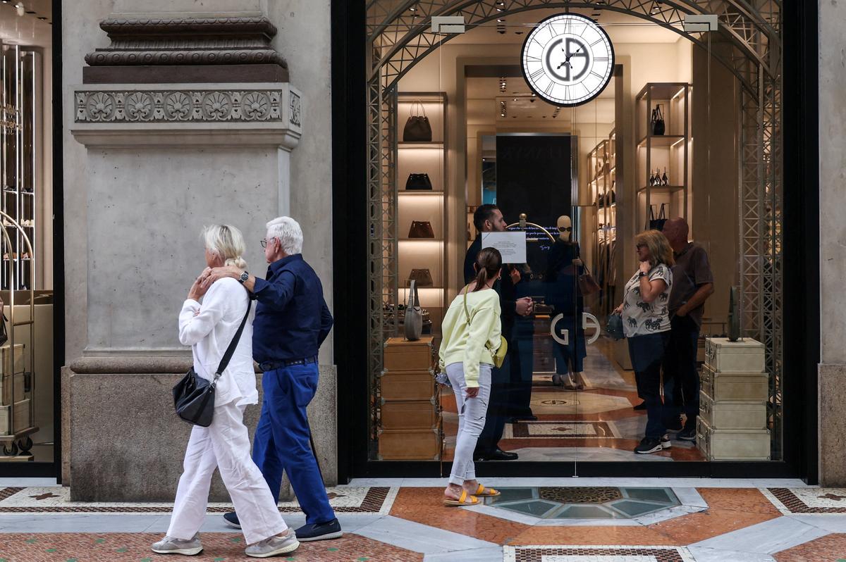 The Giorgio Armani store in Rome closed for mourning on the day of the Italian fashion designer’s funeral