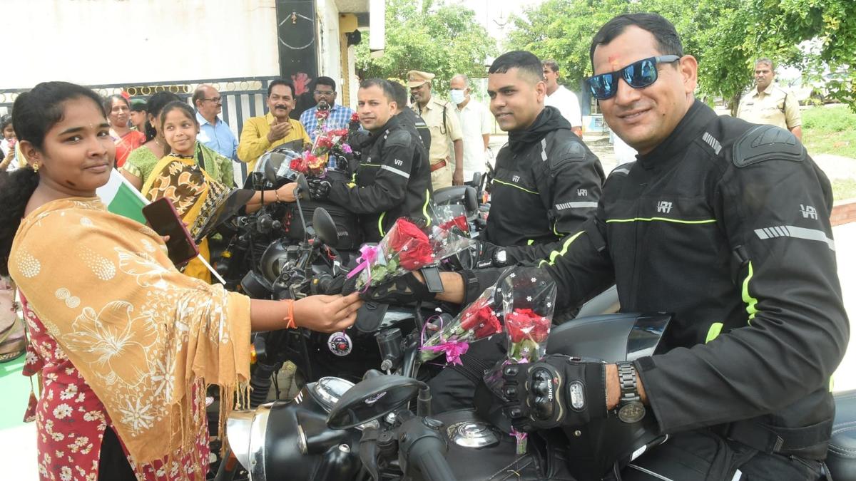 Trination Buddhist Motorcycle Expedition riders arrive in Chittoor