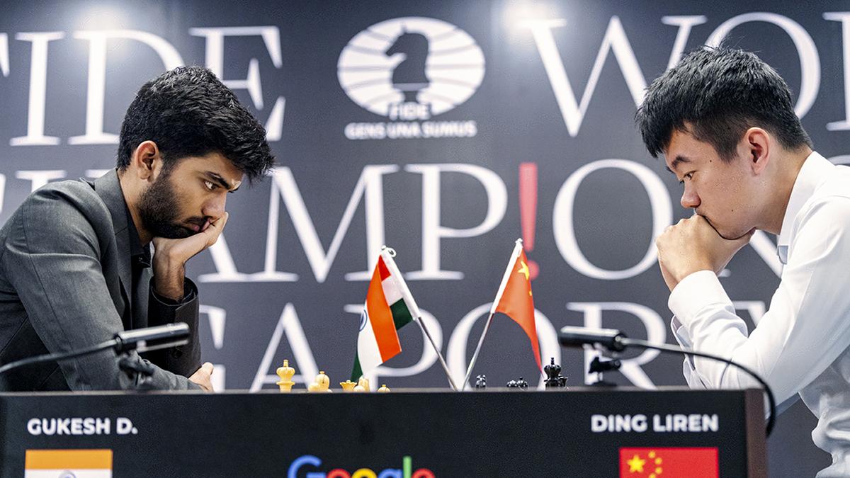 Gukesh vs Ding World Chess Championship 2024 Game 10 LIVE: Match tied at 4.5-4.5 as both look for breakthrough