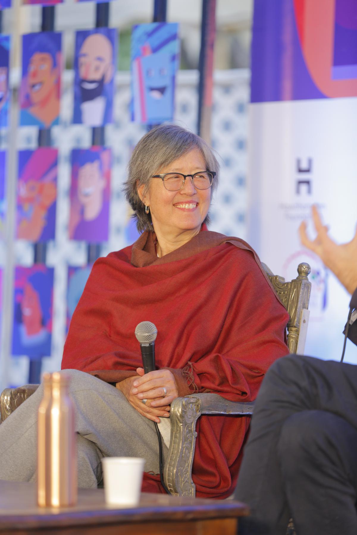 American-Canadian author Ruth Ozeki at the Jaipur Literature Festival 2023.