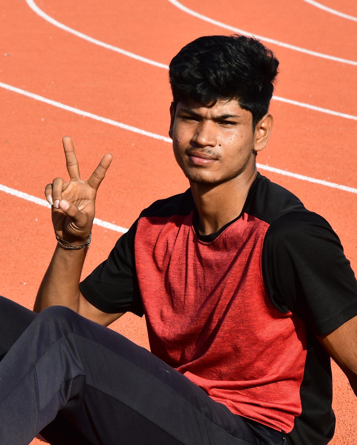 Tamil Nadu’s R.C. Jithin cleared 7.35m for a new record in the under-16 boys long jump event on day two of the 38th National Junior athletics championship at the Nehru Stadium in Coimbatore on Wednesday. 