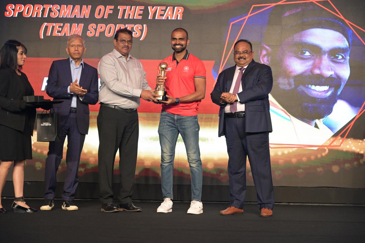 Sreejesh with his Star of Team Sports award.