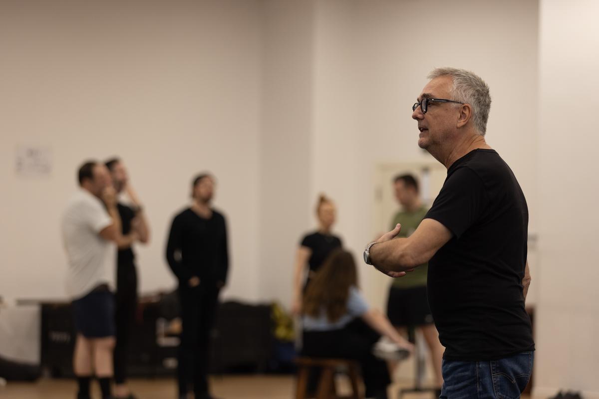 Rainer Fried, associate director of the play, during a rehearsal