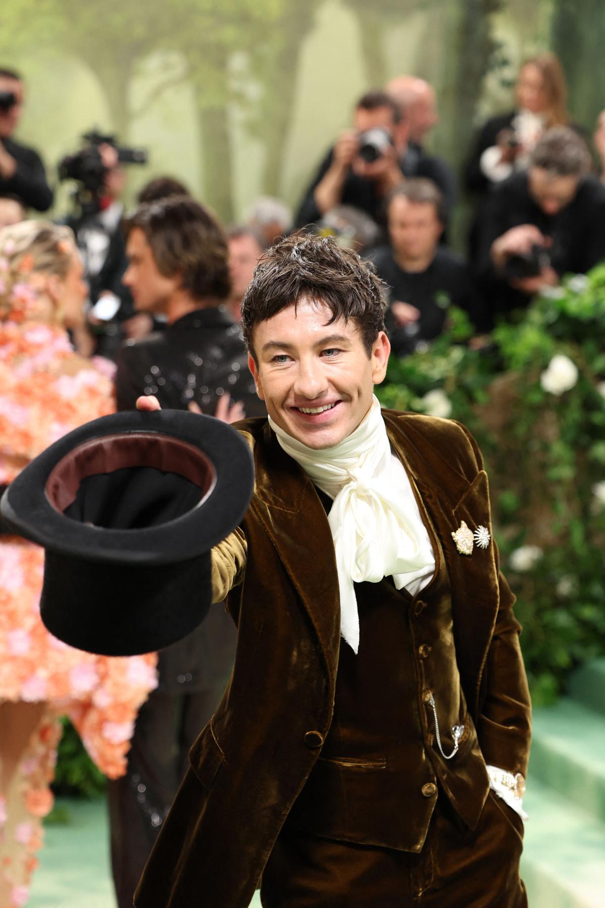 Barry Keoghan poses at the Met Gala