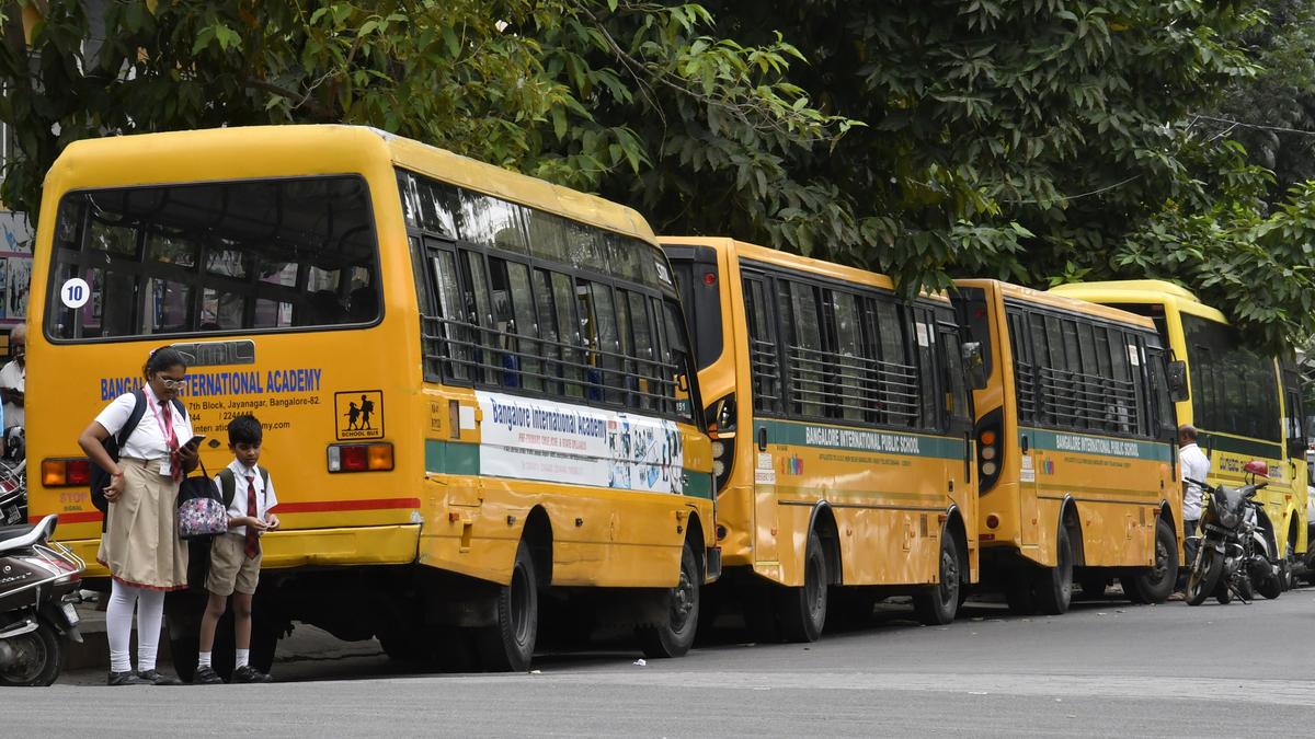 Students suffer minor injuries after school bus skids off road in Belagavi