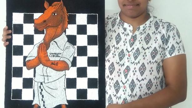 Coimbatore girl recreates Chess Olympiad logo using 11,000 rice grains