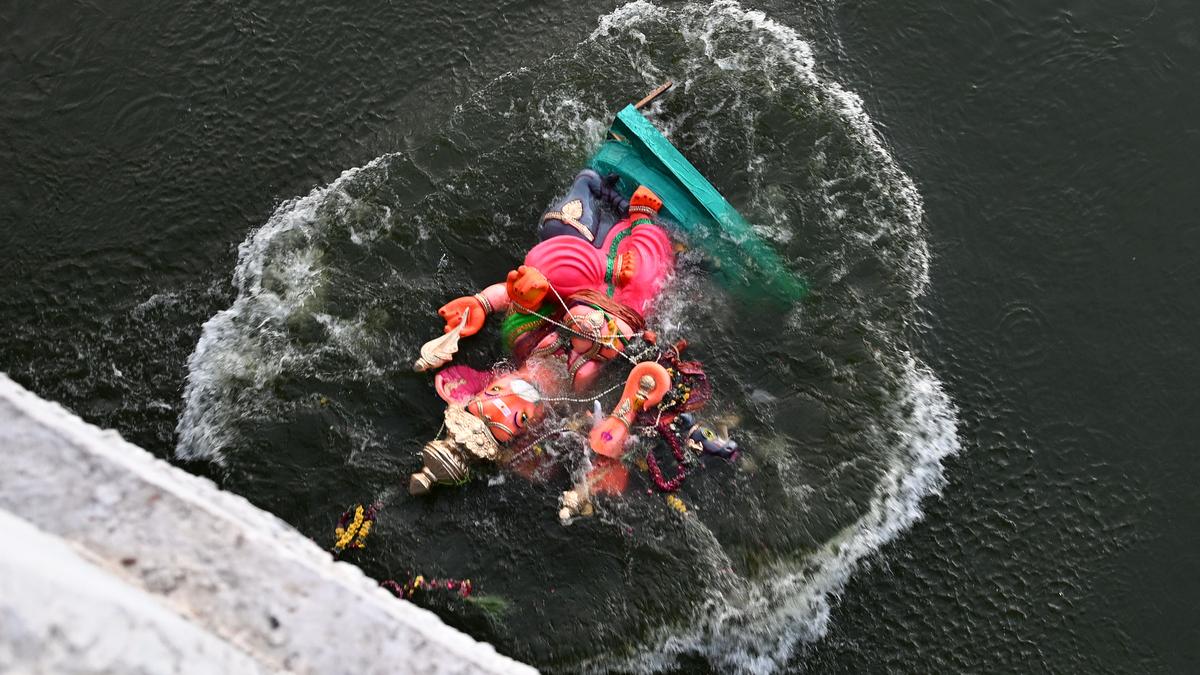 Vinayaka idols immersed in the Cauvery amid heavy security in Tiruchi