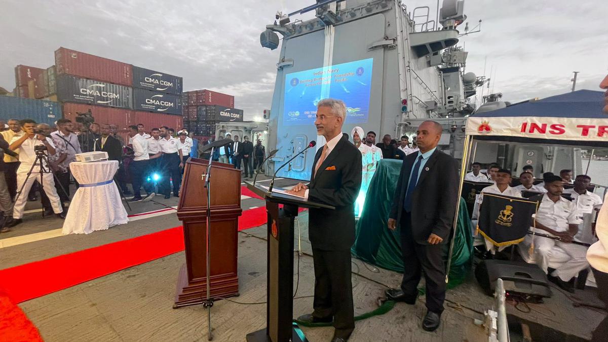 EAM Jaishankar attends reception onboard INS Trishul along with Zanzibar President