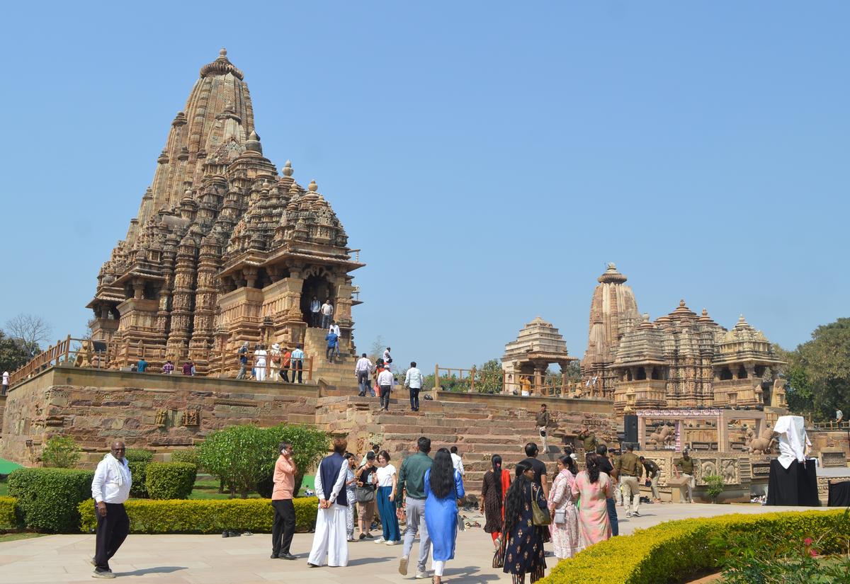 During the Khajuraho Film Festival in February last week, visitors spread the Khajuraho temples. 