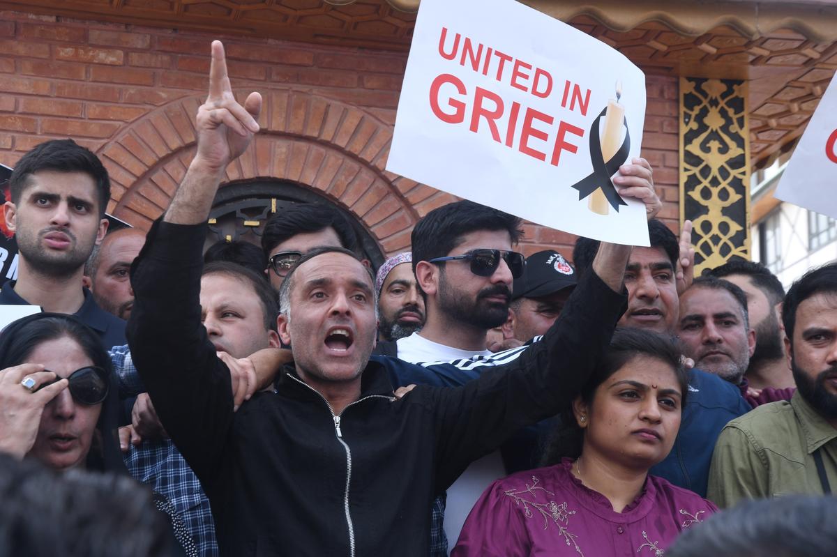 Jammu and Kashmir National Conference on Wednesday, April 23, 2025, held a protest rally in Srinagar to condemn the Pahalgam terror attack that left 26 people dead and many injured.