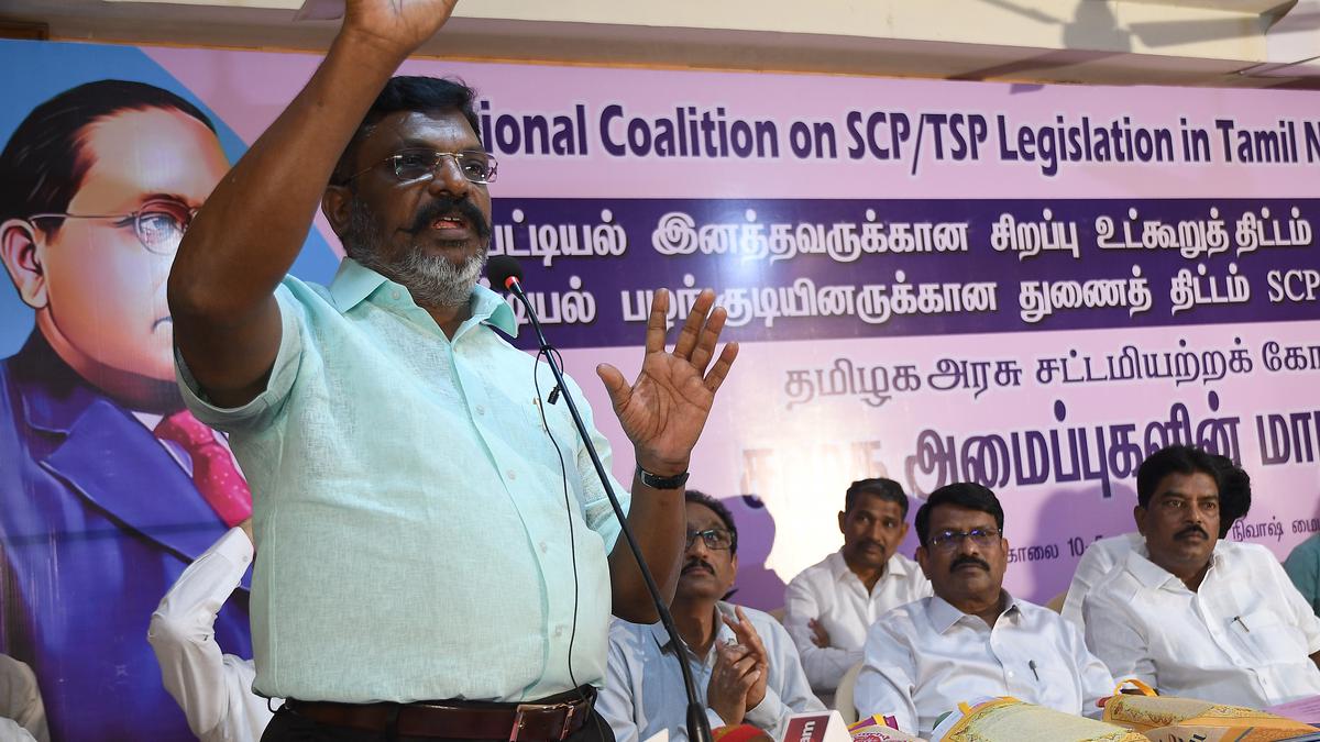 VCK will organise protest to urge T.N. to bring a law for SC/ST sub-plan: Thirumavalavan